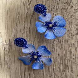 Aros Flor Jazmín / Azul