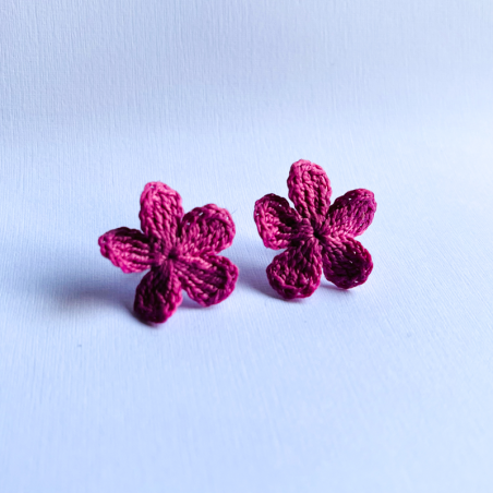 Aros Mini Flor Rosado