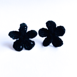 Aros Mini Flor Negro