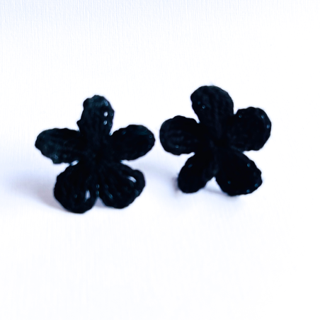 Aros Mini Flor Negro