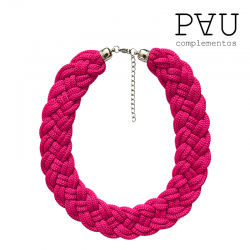 Collar trenzado fucsia
