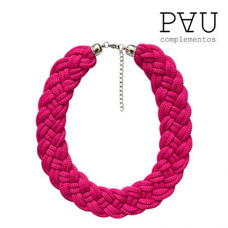 Collar trenzado fucsia