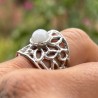 Anillo Plata Gótico Piedra Luna