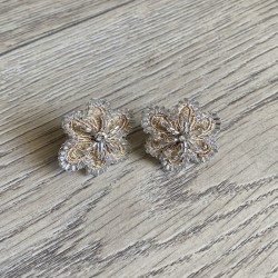 Aros Topos Flor Plateada