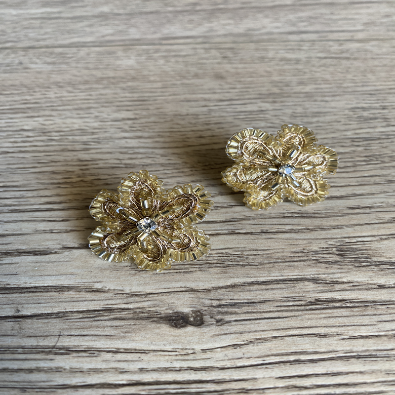 Aros Topos Flor Dorada