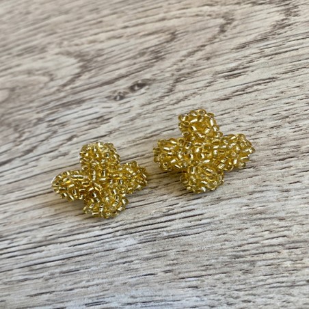 Topos Flor Mostacillas - Dorado