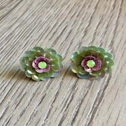 Topos Flor - Verde / Rosa