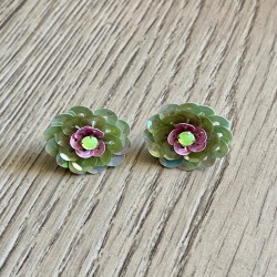 Topos Flor - Verde / Rosa