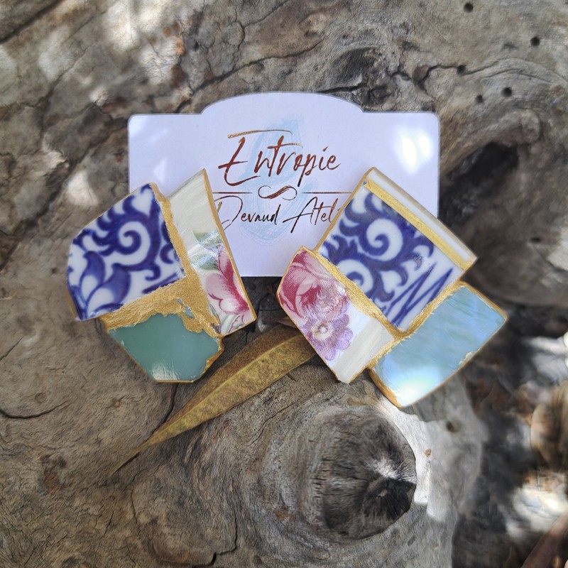 Aros kintsugi porcelana y vidrio