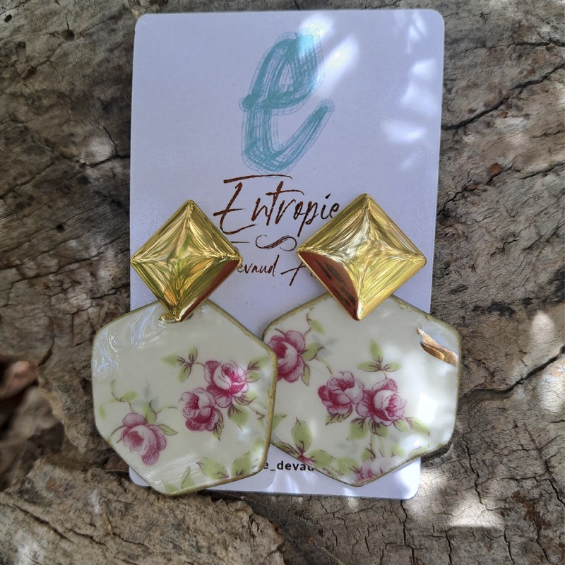 Aros rombo con flores