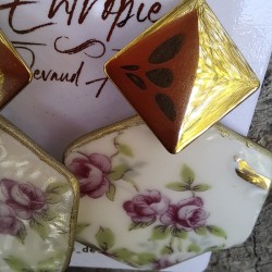 Aros rombo con flores