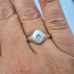 ANILLO SELLO AGUAMARINA