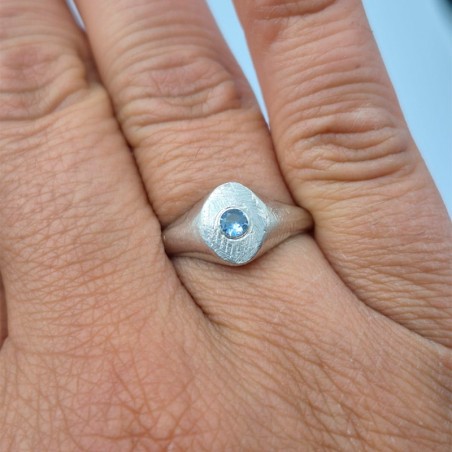 ANILLO SELLO AGUAMARINA