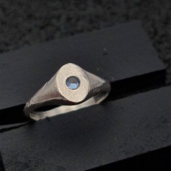 ANILLO SELLO AGUAMARINA