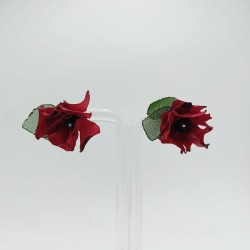 Aros Botón Rojo Italiano