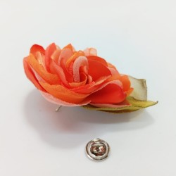 Pin Carmen flor grande naranjo coral