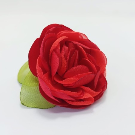 Pin Carmen flor grande rojo encendido