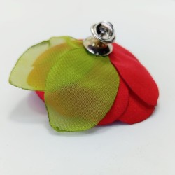 Pin Carmen flor grande rojo encendido