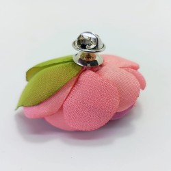 Pin Carmen flor chica fucsias y coral