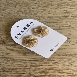 Aros Topos Flor Marfil