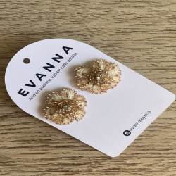 Aros Topos Flor Marfil