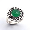 Anillo ónix verde plata trenza