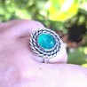 Anillo ónix verde plata trenza