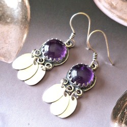 Aros Amatista colgantes...