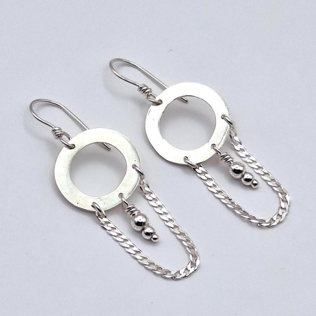 Aros plata círculos cadenas