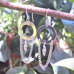 Aros plata círculos cadenas