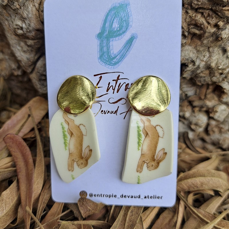 Aros Porcelana Diseño Conejos