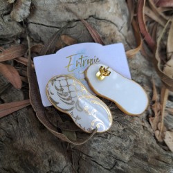 Aros Porcelana Pinceladas Oro