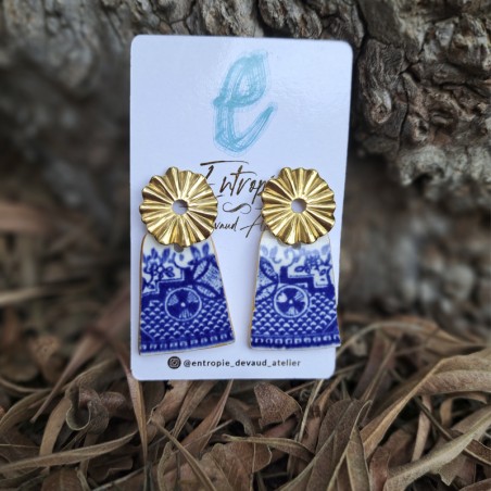 Aros Cerámica Azul Willow