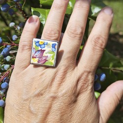 Anillo cuadrado de flores