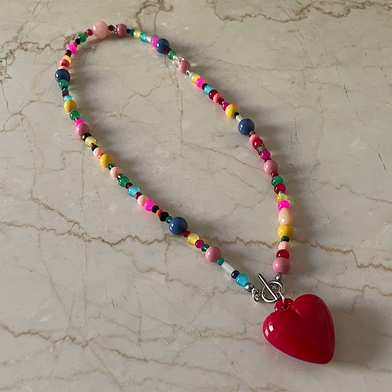 Collar colores y Corazón grande