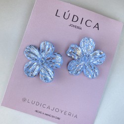 Flor Celeste y plata M