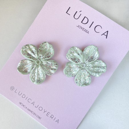 Flor Verde Nilo y plata M