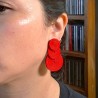 Aros triple círculo rojo soutache