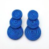 Aros triple círculo azul soutache