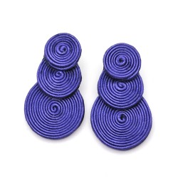 Aros tripe círculo violeta soutache