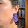 Aros tripe círculo violeta soutache