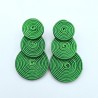 Aros triple círculo verde soutache