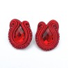Aros gota rojo soutache
