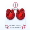 Aros gota rojo soutache