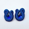 Aros gota azul rey soutache