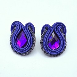 Aros gota violeta soutache