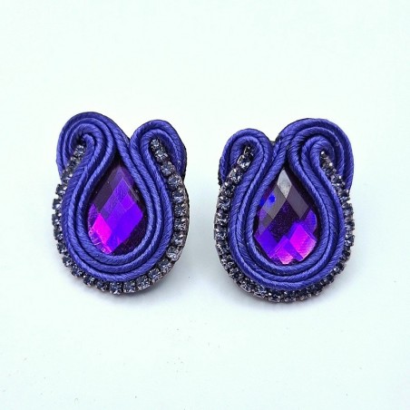 Aros gota violeta soutache