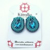 Aros gota turquesa soutache