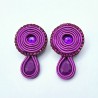 Aros círculo con gota magenta soutache