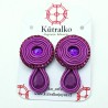 Aros círculo con gota magenta soutache